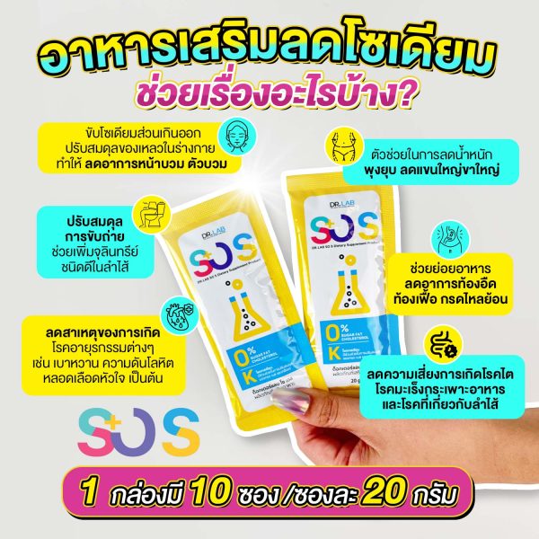 DR.LAB SO S ผลิตภัณฑ์เสริมอาหารชงดื่ม ลดปริมาณโซเดียม